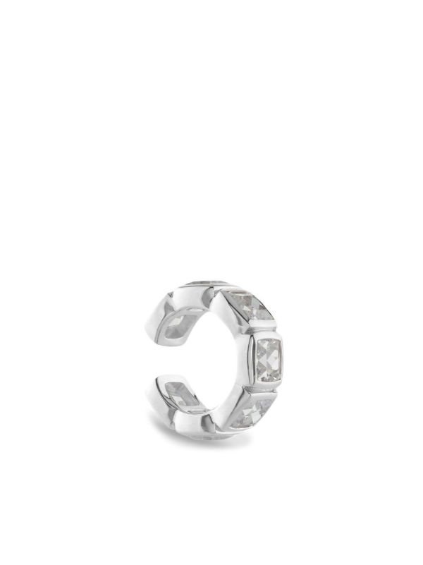 Tom Wood sterling silver Cushion crystal-embellished ear cuff | Browns Earrings