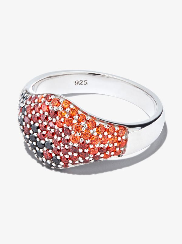 Tom Wood sterling silver mini crystal cocktail ring | Browns Rings