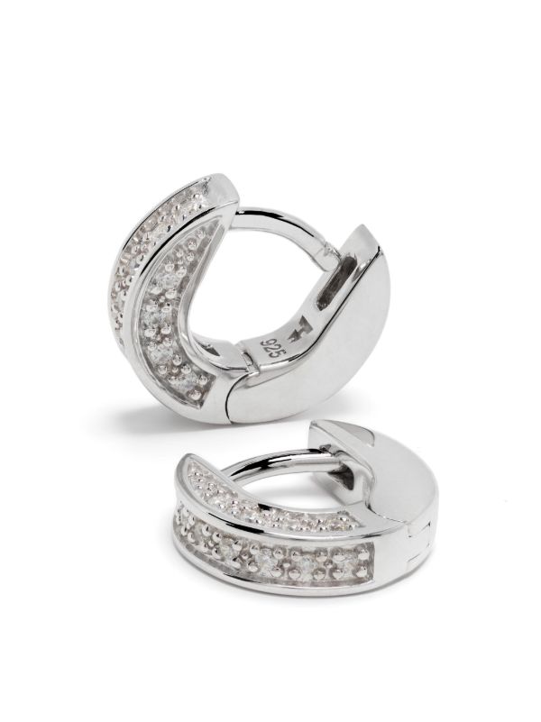 Tom Wood Sterling Silver Nova Huggies Zirconia Earrings | Browns Earrings
