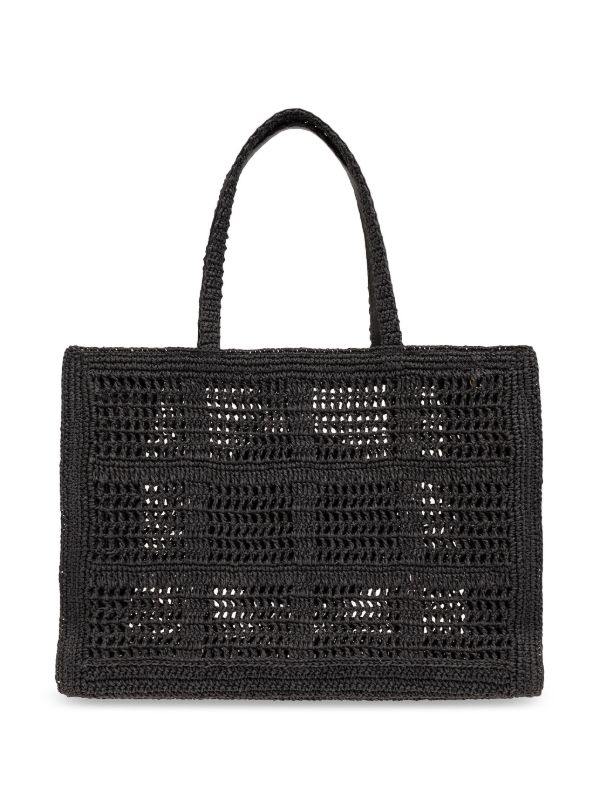 Tory Burch Black Ella Large Paper Tote Bag | Browns Tote Bags
