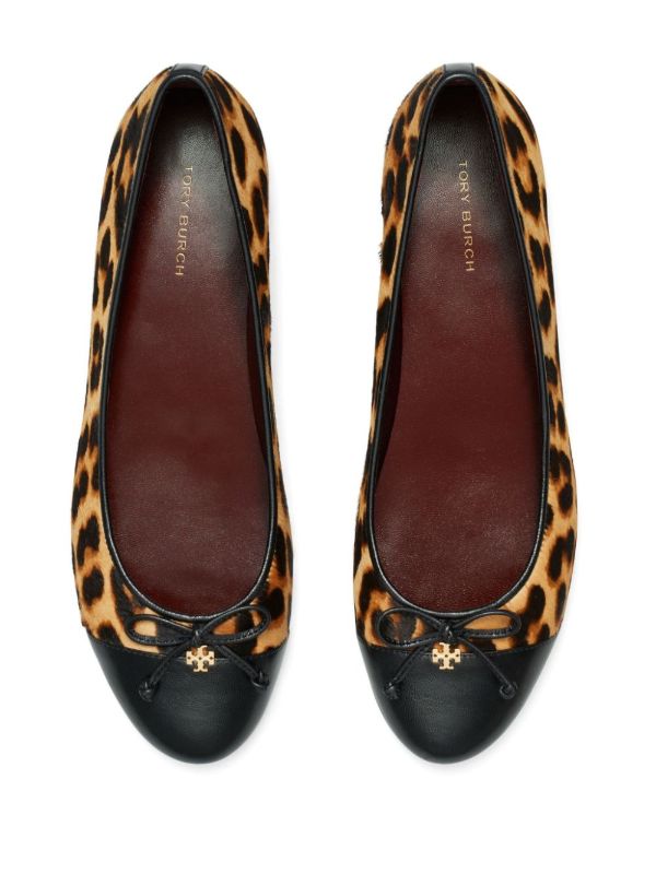 Tory Burch Brown Cap-Toe Ballet Pumps | Browns Ballerina Shoes