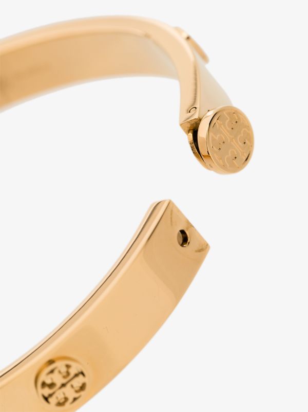 Tory Burch Gold Tone Miller Hinge Stud Bangle | Browns Bracelets