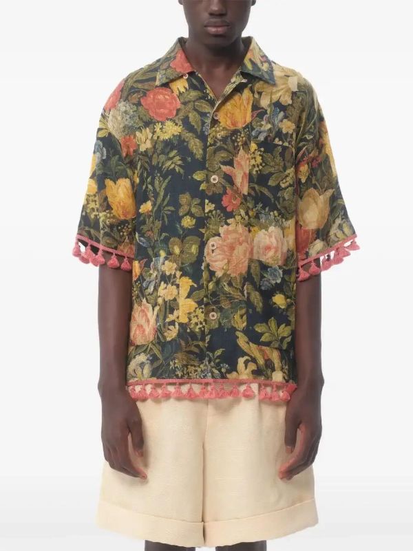 Valentino Garavani Apres L'Hiver Linen Bowling Shirt | Browns Shirts