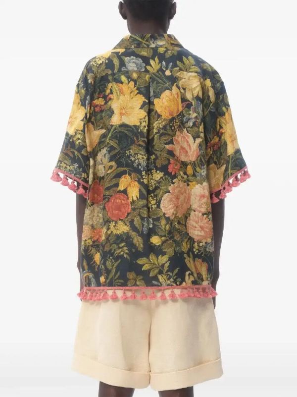 Valentino Garavani Apres L'Hiver Linen Bowling Shirt | Browns Shirts