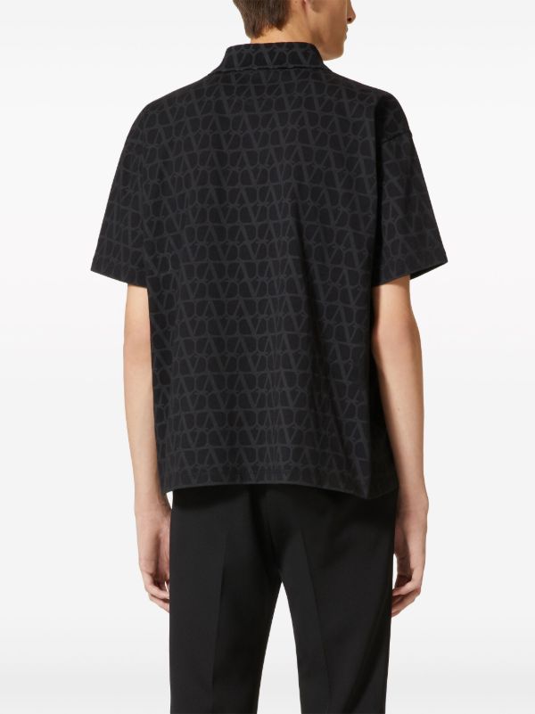 Valentino Garavani Black Toile Iconographe Polo Shirt | Browns Polo Shirts
