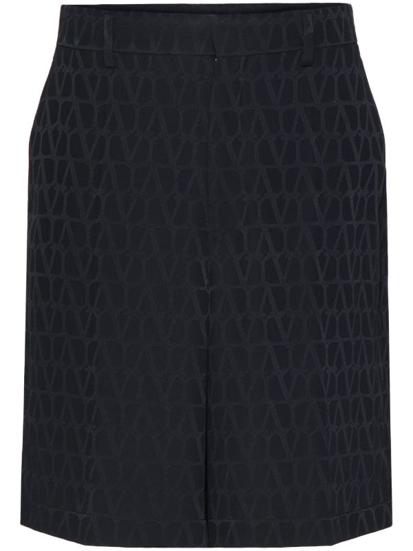 Valentino Garavani Black Toile Iconographe Silk Shorts | Browns Khaki Shorts