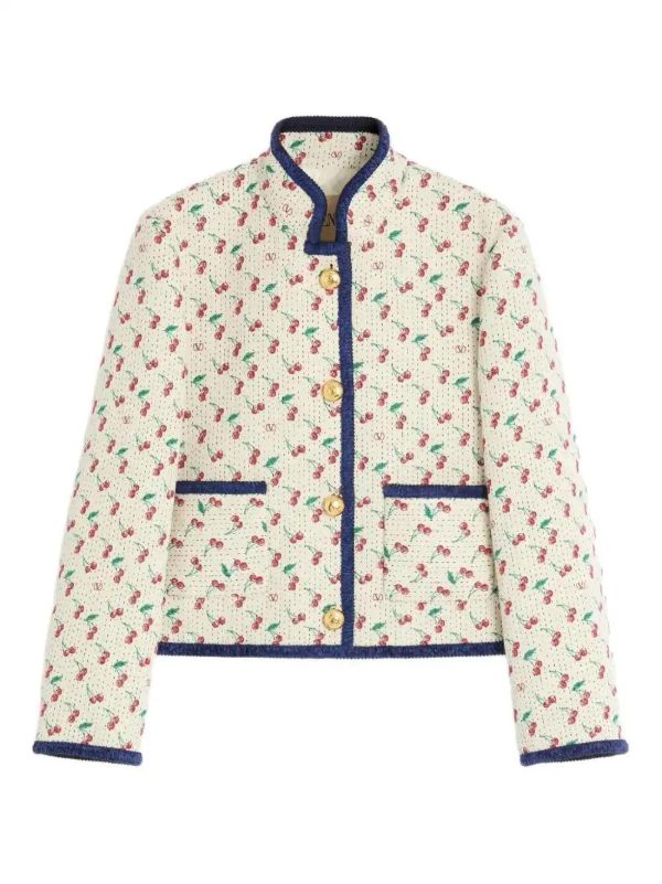 Valentino Garavani Cherryfic-print jacket | Browns Fitted Jackets