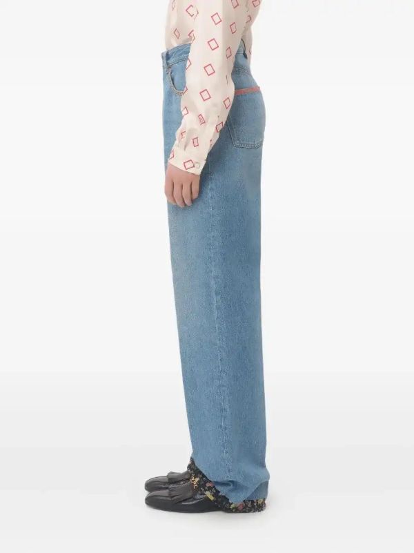 Valentino Garavani Floral-trim Jeans | Browns Straight-Leg Jeans