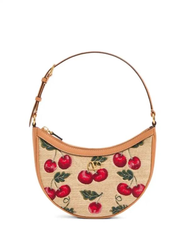 Valentino Garavani mini VLogo Signature Cherryfic-print shoulder bag | Browns Shoulder Bags