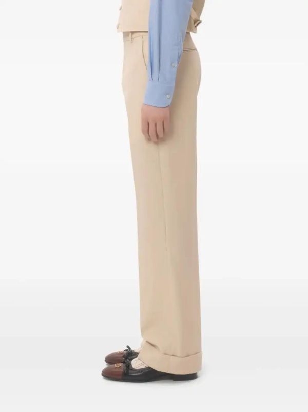Valentino Garavani Turn-up Wool Trousers | Browns Tailored Pants