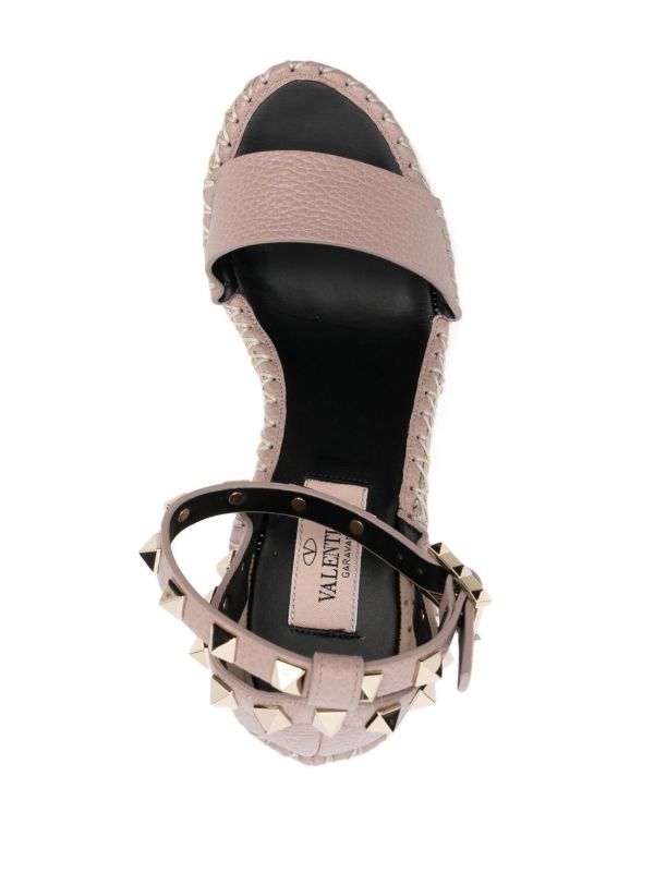 Valentino Garavani VAL ROCKSTUD 105 WEDGE ESPADRILLE SANDAL | Browns Espadrilles
