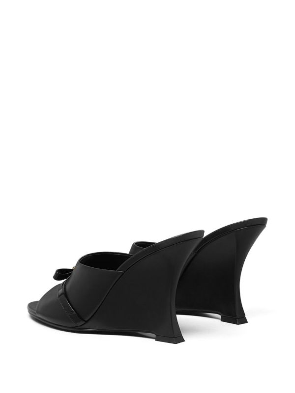 Versace Black Gianni Ribbon 95 Leather Mules | Browns Mules