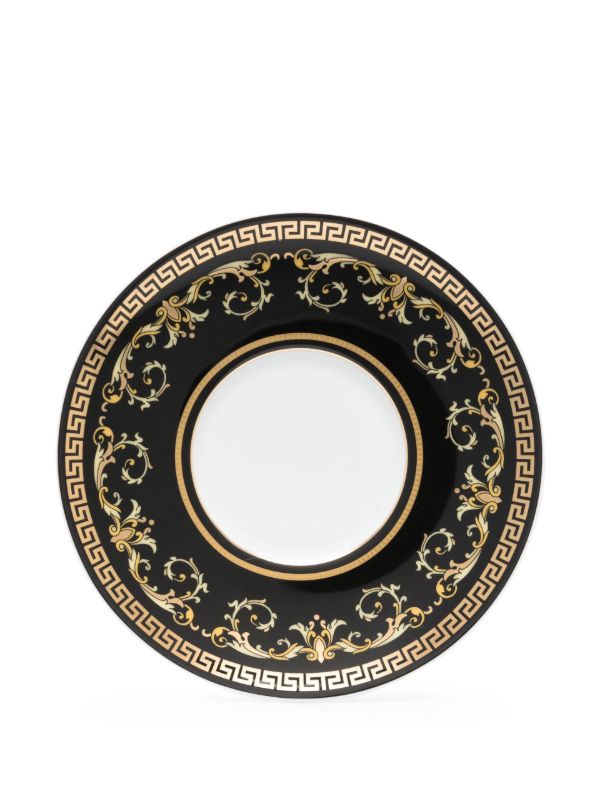 Versace Black Virtus Gala Porcelain Espresso Cup Set | Browns Cups & Tea Sets