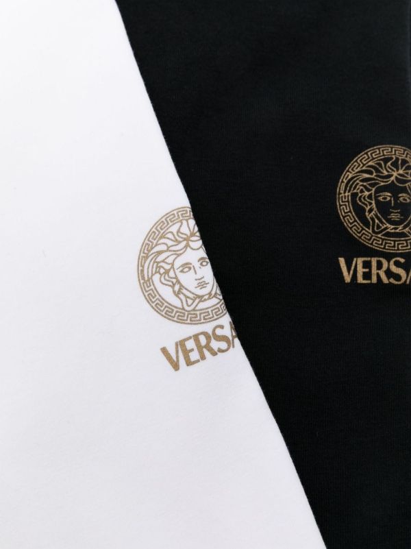Versace White And Black Medusa-Print Cotton T-shirt Set | Browns T-Shirts