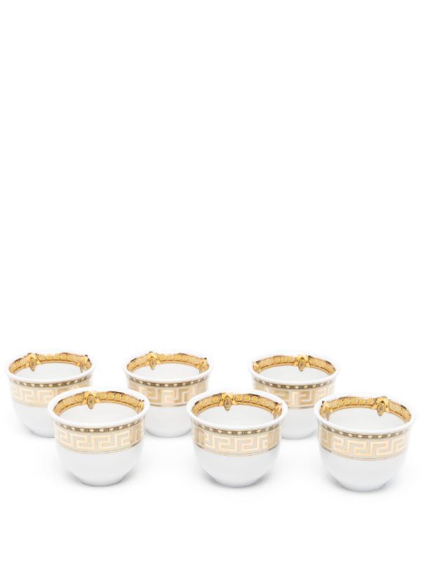 Versace white La Greca espresso cup set | Browns Cups & Tea Sets