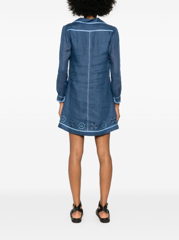 Vita Kin Blue Misha Linen Mini Dress | Browns Day Dresses