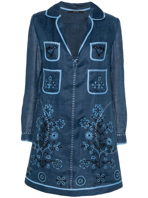 Vita Kin Blue Misha Linen Mini Dress | Browns Day Dresses