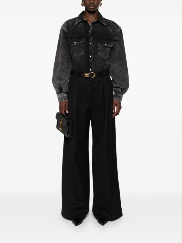 WARDROBE.NYC Black Wool Wide-Leg Trousers | Browns Wide-Leg Pants