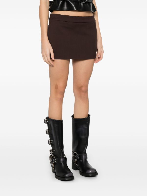 WARDROBE.NYC Brown Wool Skirt | Browns Fitted Skirts