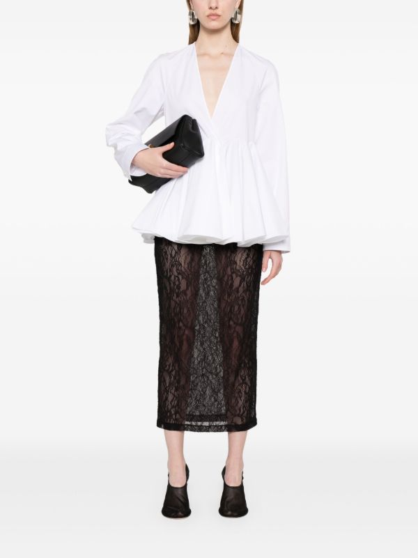 WARDROBE.NYC Lace Midi Skirt | Browns Straight Skirts