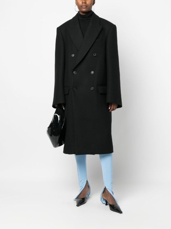 WARDROBE.NYC X Hailey Bieber Black Wool Coat | Browns Double Breasted & Peacoats