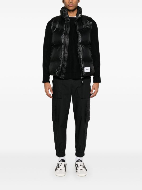 WTAPS Black V-Neck Ribbed Cardigan | Browns Cardigans