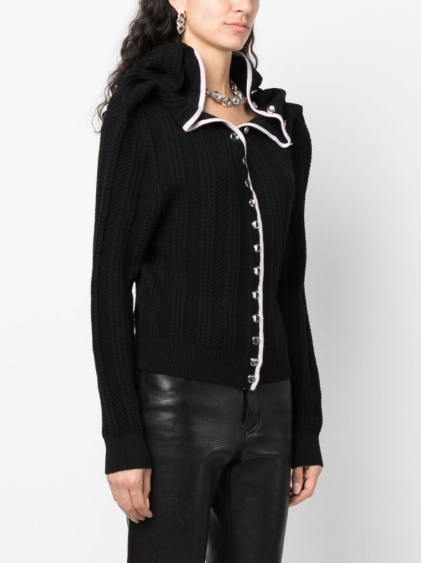 Y/Project Black Evergreen Merino Wool Cardigan | Browns Cardigans