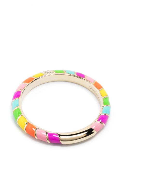 Yvonne Léon 9K Yellow Gold Alliance Mini Torsade Rainbow Diamond Ring | Browns Fine Rings