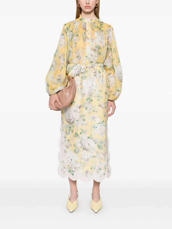ZIMMERMANN Acacia Scallop Midi Skirt | Browns A-Line Skirts