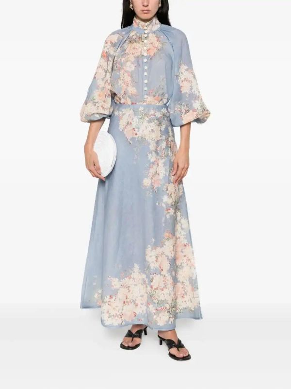 ZIMMERMANN Cascadian Bias Maxi Skirt | Browns A-Line Skirts