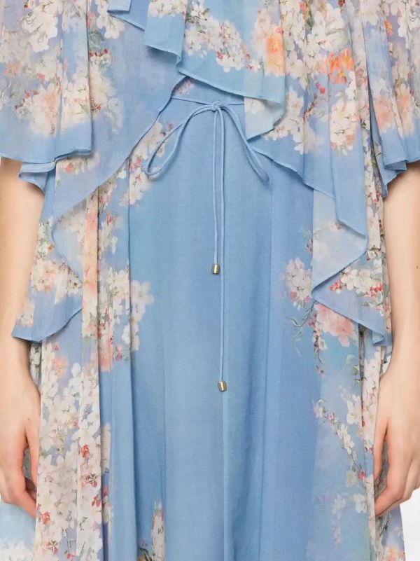 ZIMMERMANN Floral-print Ruffled Dress | Browns Cocktail & Party Dresses