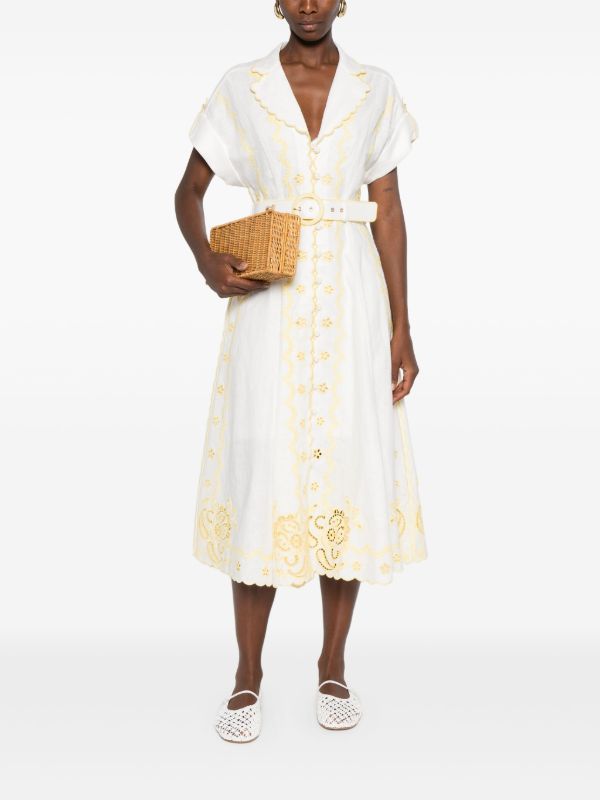 ZIMMERMANN Lucky Embroidered Midi Dress | Browns Day Dresses