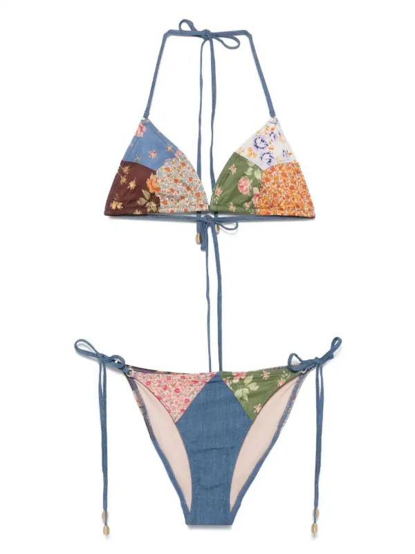 ZIMMERMANN Patchwork-print Bikini | Browns Bikinis