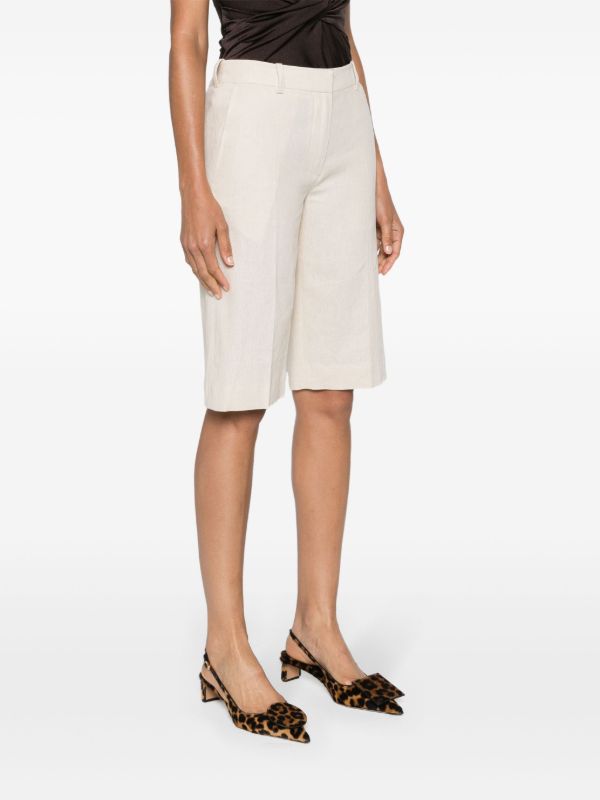 16Arlington Light Beige Twill Tailored Shorts | Browns Knee-Length Shorts