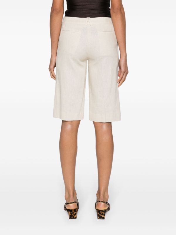 16Arlington Light Beige Twill Tailored Shorts | Browns Knee-Length Shorts