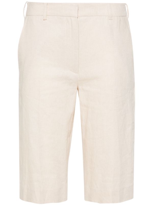 16Arlington Light Beige Twill Tailored Shorts | Browns Knee-Length Shorts