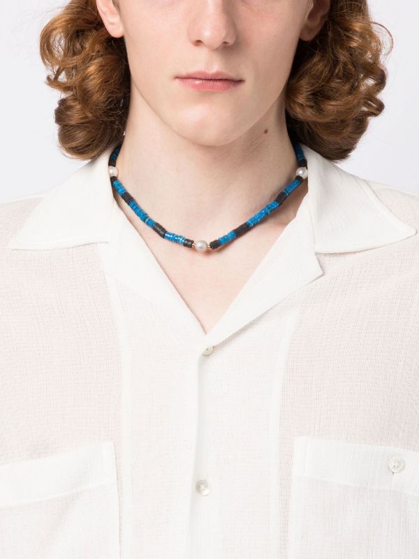 A Sinner In Pearls Blue Beaded Pearl Necklace | Browns Necklaces