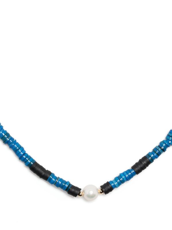 A Sinner In Pearls Blue Beaded Pearl Necklace | Browns Necklaces