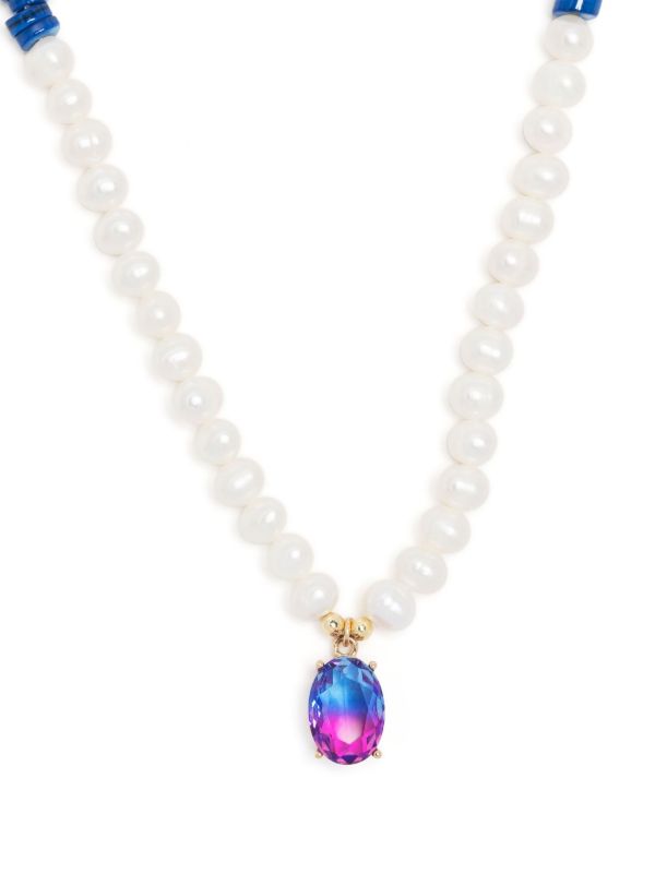 A Sinner in Pearls Blue Pearl and Crystal Beaded Necklace | Browns Necklaces