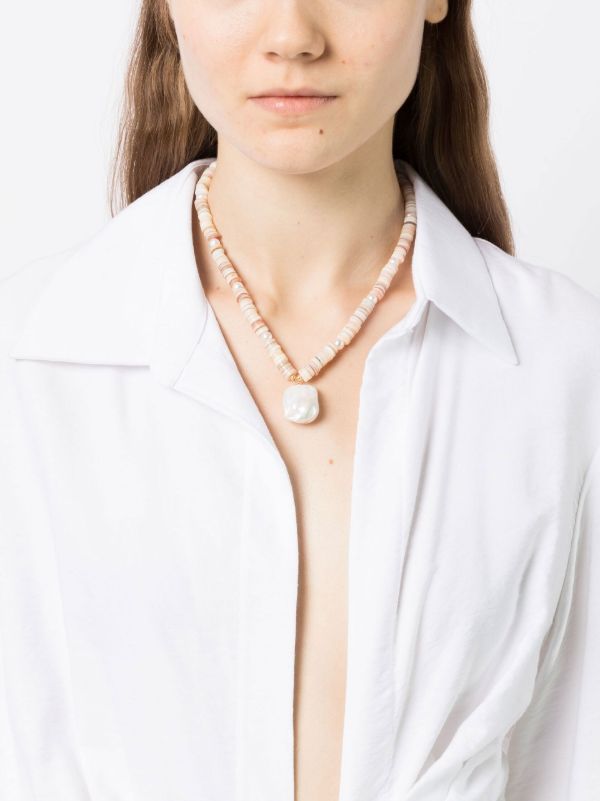 A Sinner In Pearls Gold-tone Shell Pearl Necklace | Browns Necklaces
