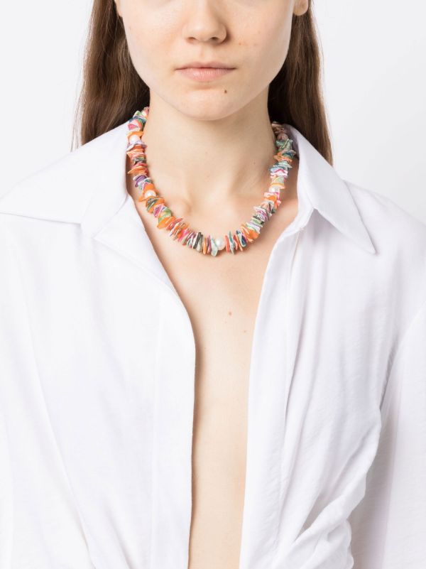 A Sinner In Pearls Multicolour Rainbow Shell Pearl Necklace | Browns Necklaces