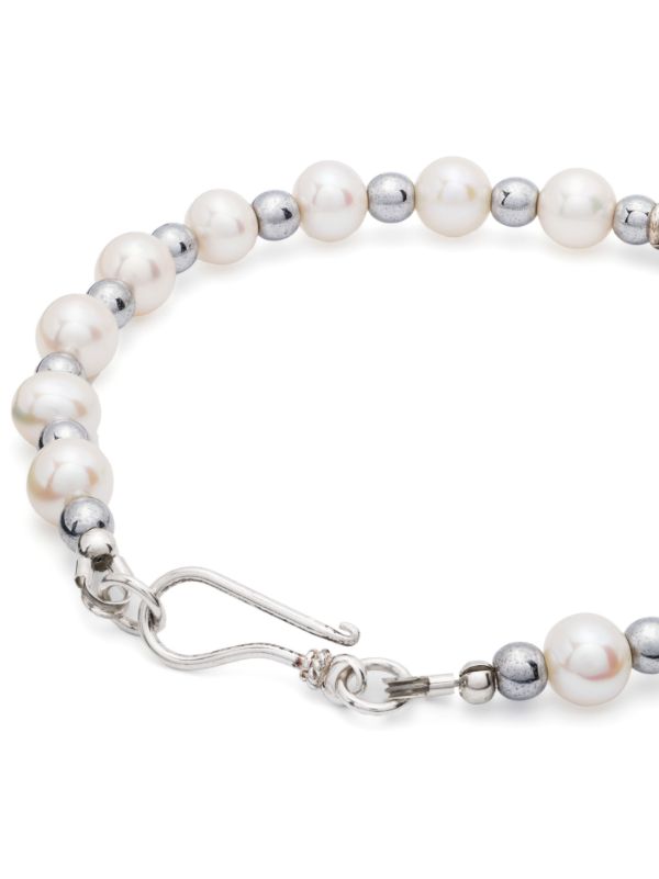 A Sinner In Pearls Sterling Silver Pearl And Hematite Bracelet | Browns Bracelets