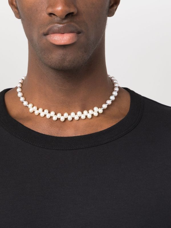 A Sinner In Pearls Sterling Silver Pearl And Hematite Necklace | Browns Necklaces