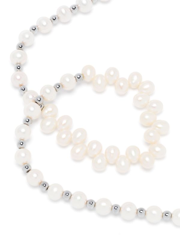 A Sinner In Pearls Sterling Silver Pearl And Hematite Necklace | Browns Necklaces