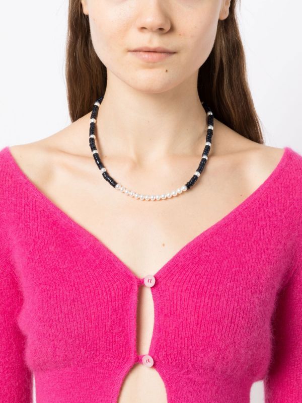 A Sinner In Pearls Sterling Silver Pearl Beaded Necklace | Browns Necklaces