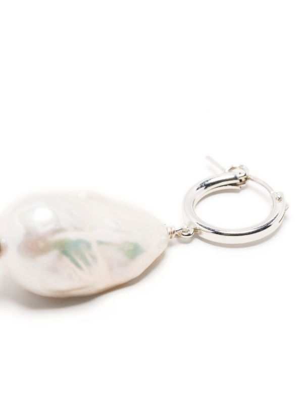 A Sinner In Pearls Sterling Silver Pearl Hoop Earring | Browns Earrings