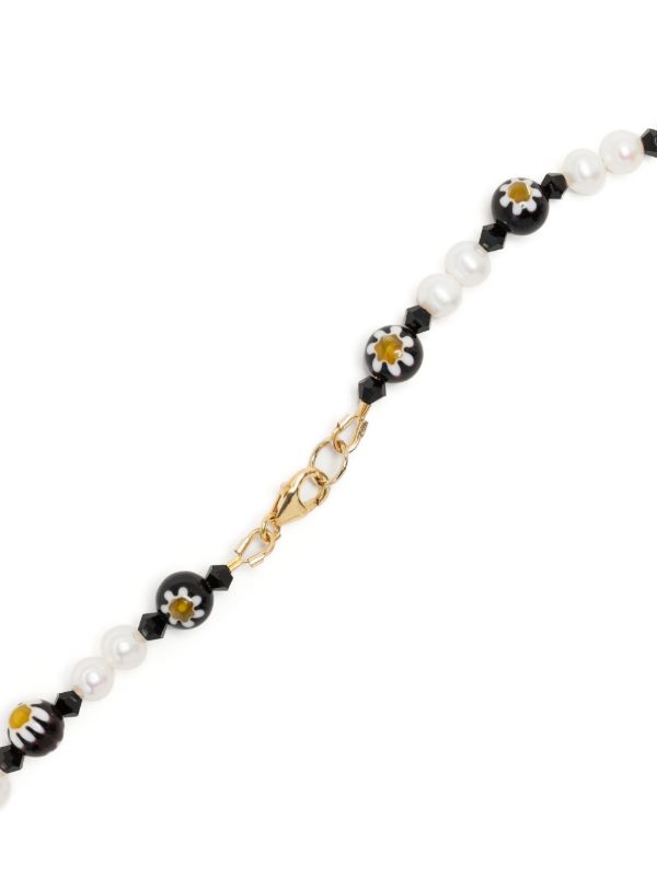 A Sinner In Pearls White Pearl And Daisy Crystal Beaded Necklace | Browns Necklaces