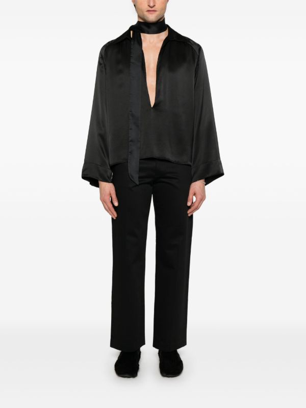 AARON ESH Black Straight-Leg Trousers | Browns Regular-Fit & Straight Leg Pants