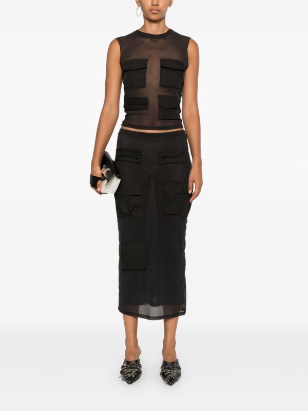 Acne Studios Sheer Cargo Tank Top | Browns Vests & Tank Tops