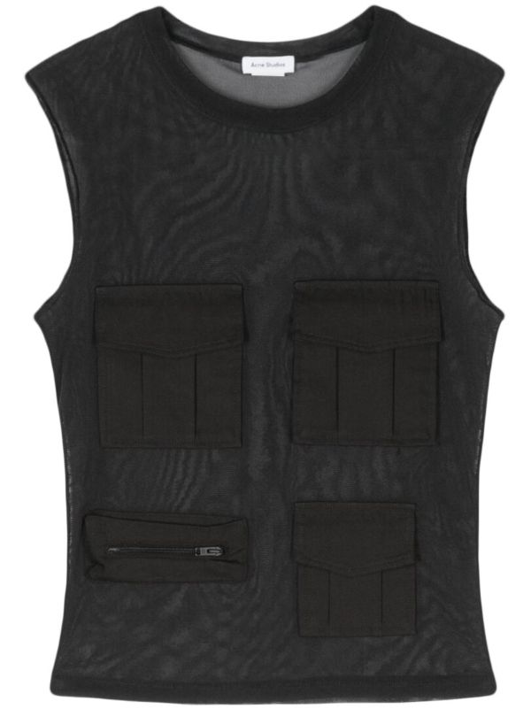 Acne Studios Sheer Cargo Tank Top | Browns Vests & Tank Tops